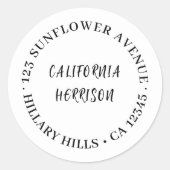 Minimalist Modern Script Border Design Ronde Sticker (Voorkant)