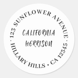 Minimalist Modern Script Border Design Ronde Sticker