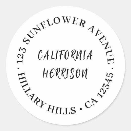 Minimalist Modern Script Border Design Ronde Sticker (Voorkant)