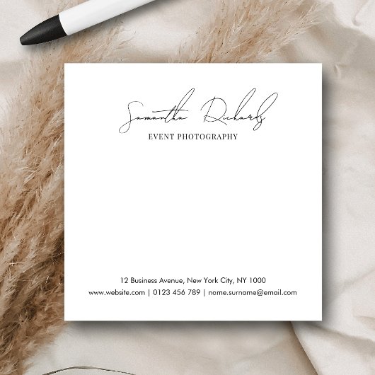 Minimalist Modern Script Business Name or Logo Post-it® Notes