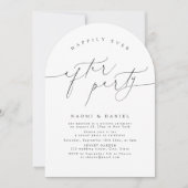 Minimalist Modern Script Happily Ever After Party  Kaart (Voorkant)