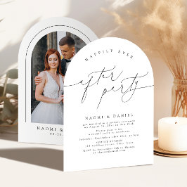 Minimalist Modern Script Happily Ever After Party  Kaart