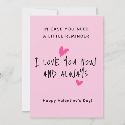 Minimalist Modern Script Valentijnsdag Kaart (Voorkant)