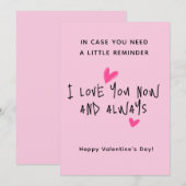 Minimalist Modern Script Valentijnsdag Kaart (Voorkant / Achterkant)