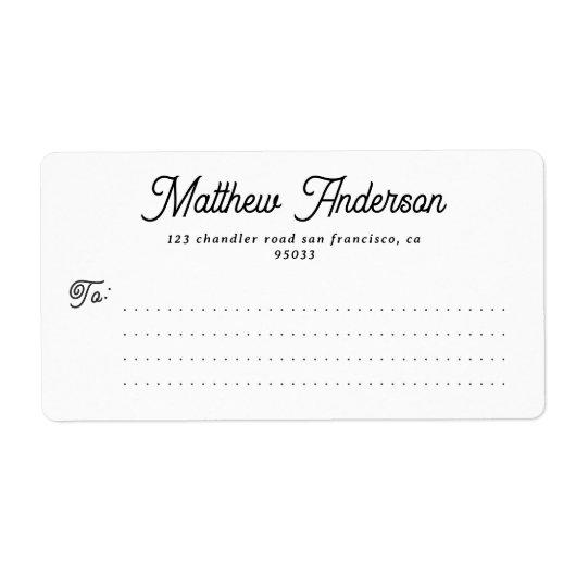 Minimalist Modern Simple Business Mailing Shipping Etiket (Voorkant)
