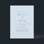 Minimalist Modern Soft Blue Script Wedding Kaart<br><div class="desc">Minimalist Modern Soft LIght Blue Script Wedding Invitation</div>