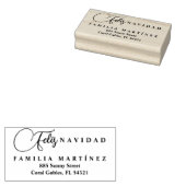 Minimalist Modern Spanish Feliz Navidad Address Rubberstempel (Gestempeld)
