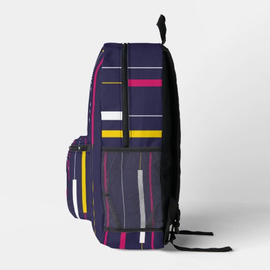 Minimalist Modern Stripes Backpack Bedrukte Rugzak (Rechts)