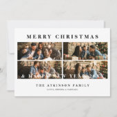 Minimalist Modern Trend Collage 4 Photos Christmas Feestdagenkaart (Voorkant)