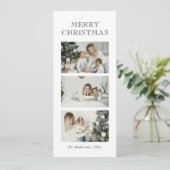 Minimalist Modern Typography Photo Green Christmas Feestdagenkaart (Staand voorkant)