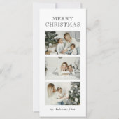 Minimalist Modern Typography Photo Green Christmas Feestdagenkaart (Voorkant)