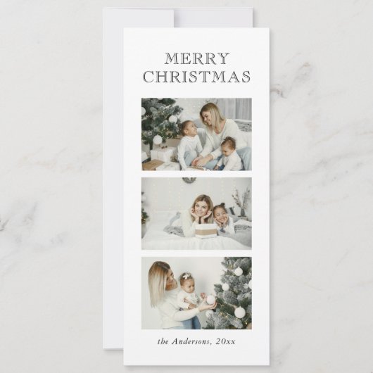 Minimalist Modern Typography Photo Merry Christmas Feestdagenkaart (Voorkant)