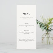 Minimalist Modern Typography Wedding Menu Card (Staand voorkant)
