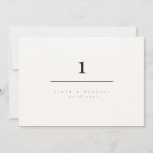 Minimalist Modern Typography Wedding Table Number Kaart (Voorkant)