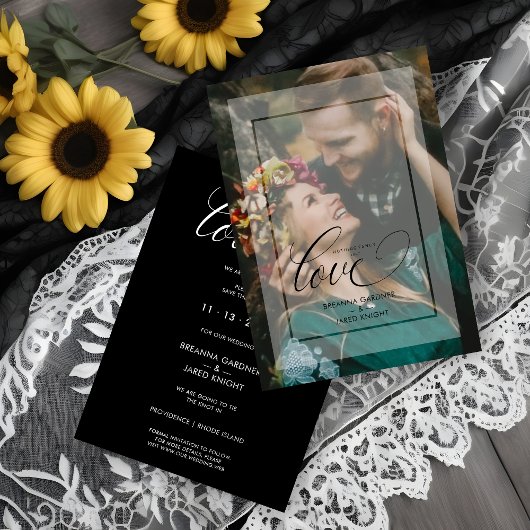 Minimalist Modern Vellum Effect Photo Wedding Save The Date