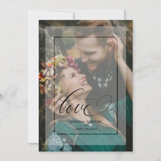 Minimalist Modern Vellum Effect Photo Wedding Save The Date (Voorkant)