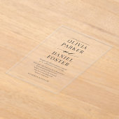 Minimalist Modern Wedding Acryl Uitnodigingen (Laagn)