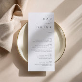Minimalist Modern Wedding Dinner Menu