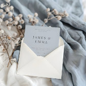 Minimalist Modern Wedding Dusky Blue Kaart