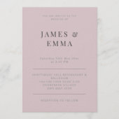 Minimalist Modern Wedding Dusky Rose Kaart (Voorkant)