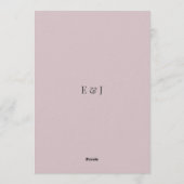 Minimalist Modern Wedding Dusky Rose Kaart (Achterkant)