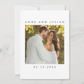 Minimalist Modern Wedding Invitation with a photo Kaart (Voorkant)