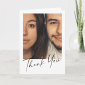 Minimalist Modern Wedding Photo Custom Message Bedankkaart (Voorkant)