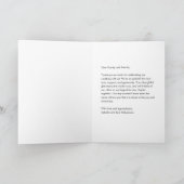 Minimalist Modern Wedding Photo Custom Message Bedankkaart (Binnen)