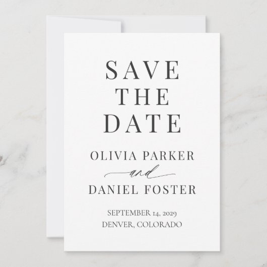 Minimalist Modern Wedding Save the Date (Voorkant)