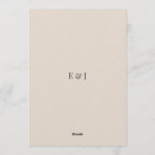 Minimalist Modern Wedding Soft Latte Kaart (Achterkant)