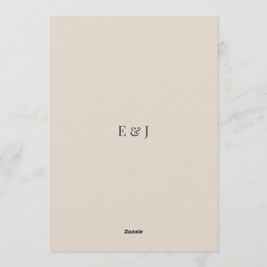 Minimalist Modern Wedding Soft Latte Kaart (Achterkant)