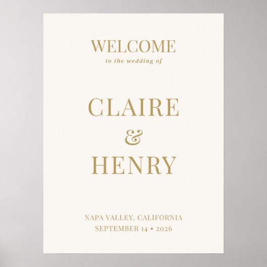 Minimalist Modern Wedding Welcome Sign Poster (Voorkant)