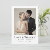 Minimalist Modern Weddings Heart Love & Thanks Bedankkaart (Staand voorkant)