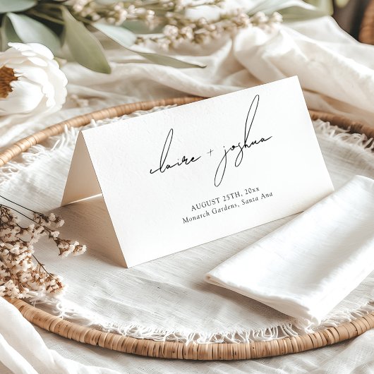 Minimalist Modern & Whimsical Script Plaatskaartje