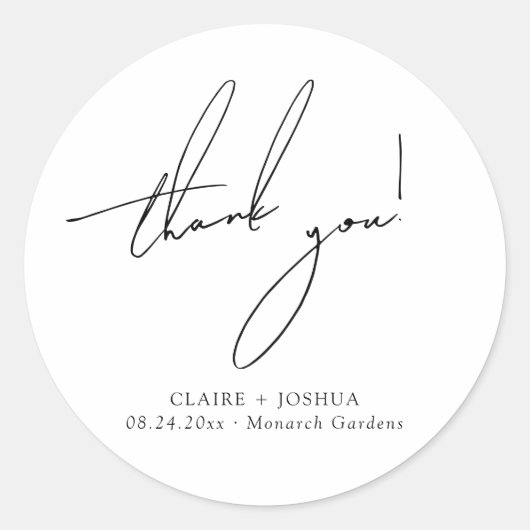 Minimalist Modern & Whimsical Script Ronde Sticker (Voorkant)