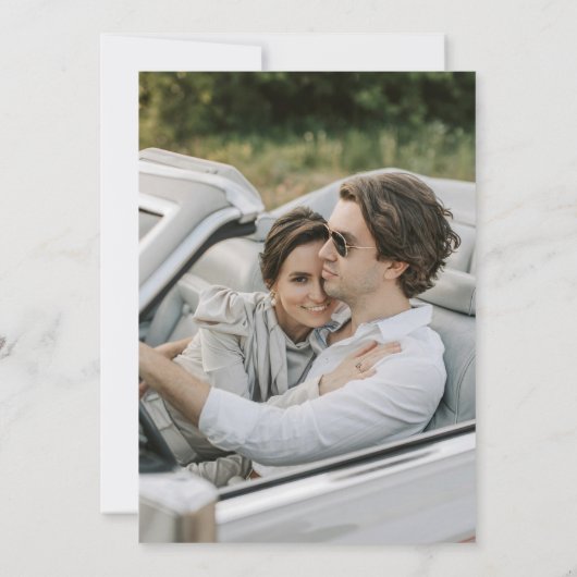 Minimalist Modern & Whimsical Script Save the Date Kaart (Achterkant)