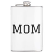 Minimalist "MOM" Black Typography Plain White Heupfles (Voorkant)