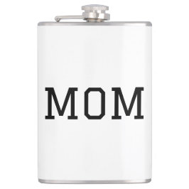 Minimalist "MOM" Black Typography Plain White Heupfles