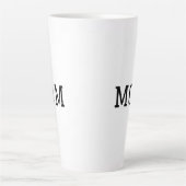 Minimalist "MOM" Black Typography Plain White Latte Mok (Voorkant)