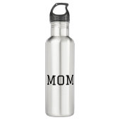 Minimalist "MOM" Black Typography Plain White Waterfles (Voorkant)