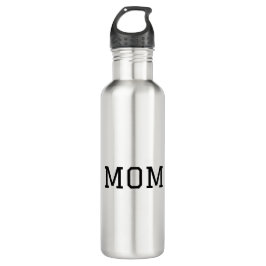 Minimalist "MOM" Black Typography Plain White Waterfles