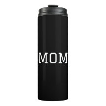 Minimalist "MOM" White Typography Plain Black