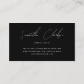 Minimalist Monochrome Black Handwritten Script Visitekaartje (Achterkant)