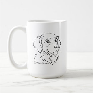 Minimalist Monochrome Golden Retriever Line Art Koffiemok