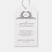 Minimalist Monogram Calligraphy Crest Wedding Cadeaulabel (Voorkant)