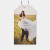 Minimalist Monogram Calligraphy Crest Wedding Cadeaulabel (Achterkant)