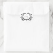 Minimalist Monogram Calligraphy Crest Wedding Ronde Sticker (Tas)