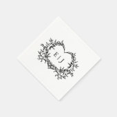Minimalist Monogram Calligraphy Crest Wedding Servet (Hoek)