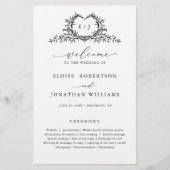 Minimalist Monogram Calligraphy Wedding Program (Voorkant)