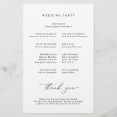 Minimalist Monogram Calligraphy Wedding Program (Achterkant)